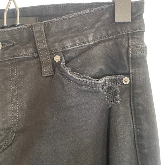 Joe's Jeans Black Distressed Mid Rise The Icon Skinny Ankle Jeans Women Sz 28 - Picture 5 of 14